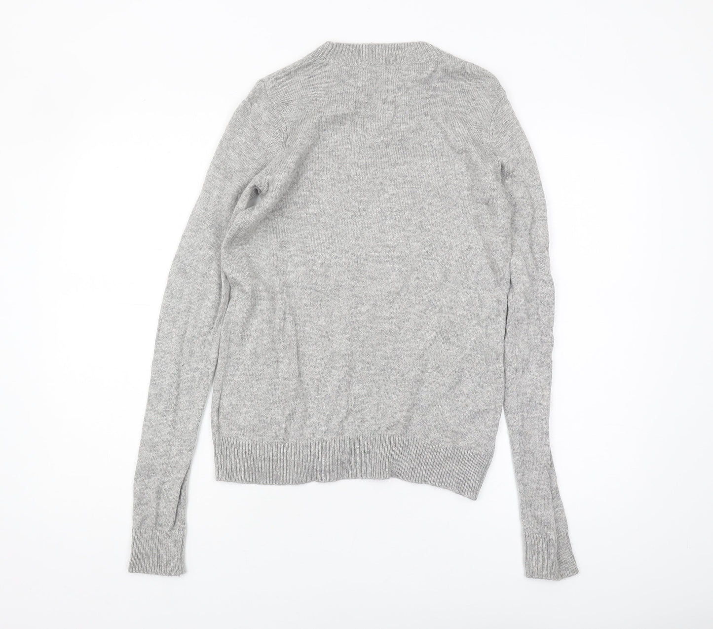 H&M Women's Grey Sequin Dog Christmas Jumper XS