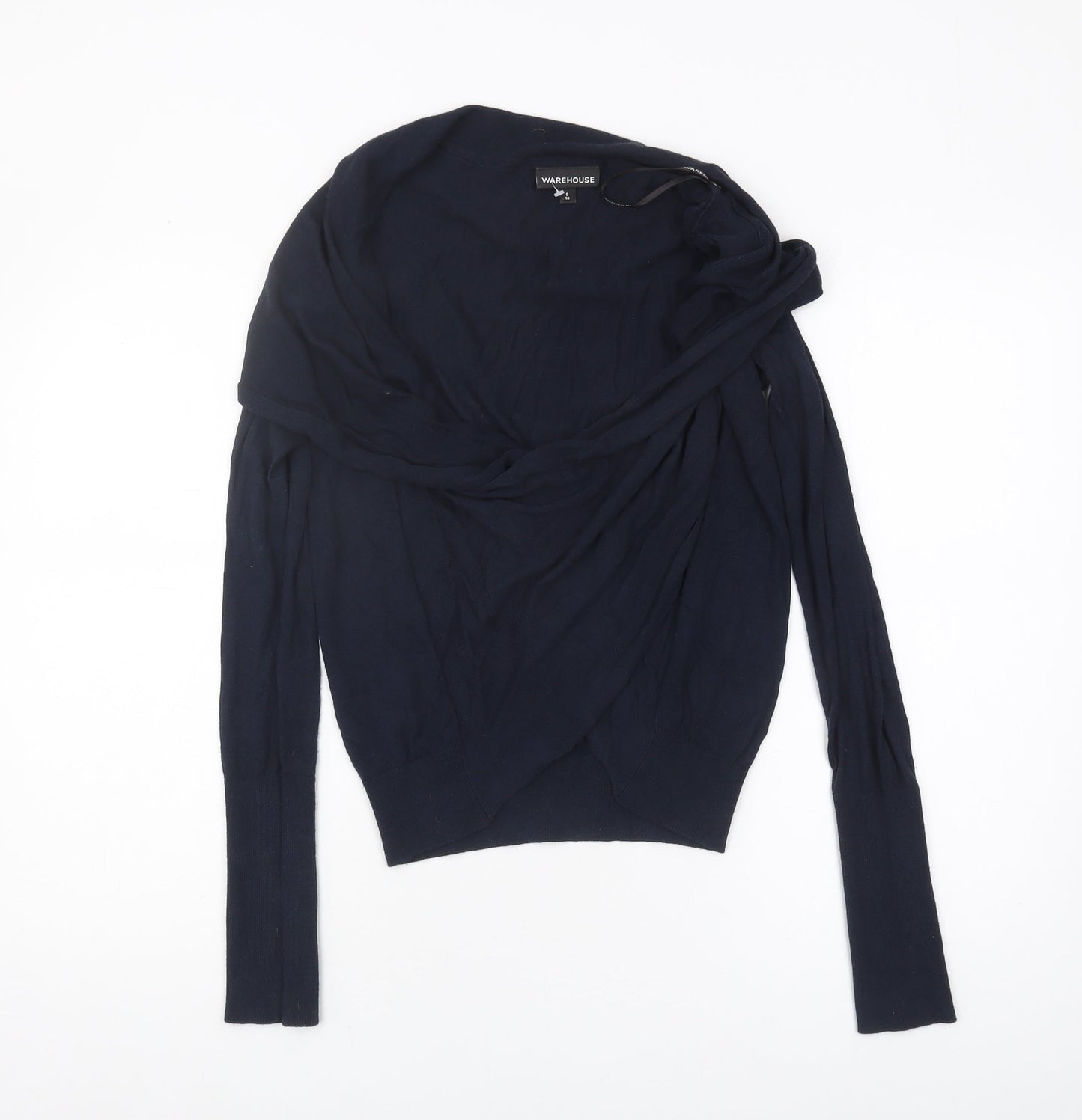 Warehouse Women's Blue Long Sleeve Jumper Size 8