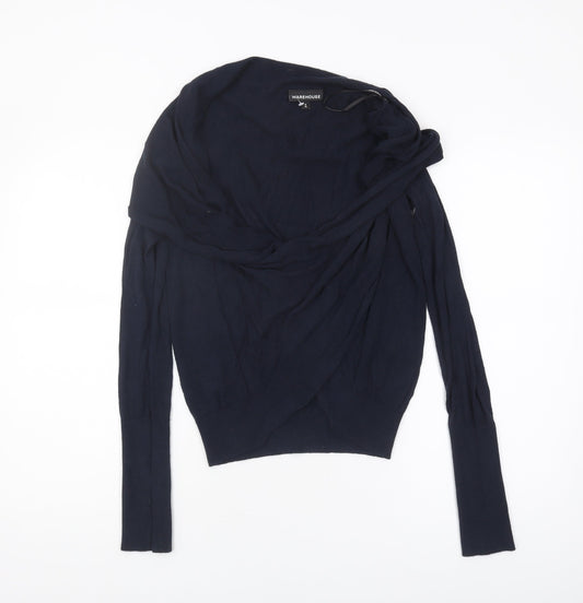 Warehouse Women's Blue Long Sleeve Jumper Size 8