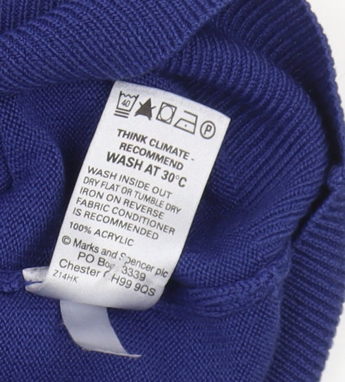 Marks and Spencer Women's Blue V-Neck Pullover Jumper 18