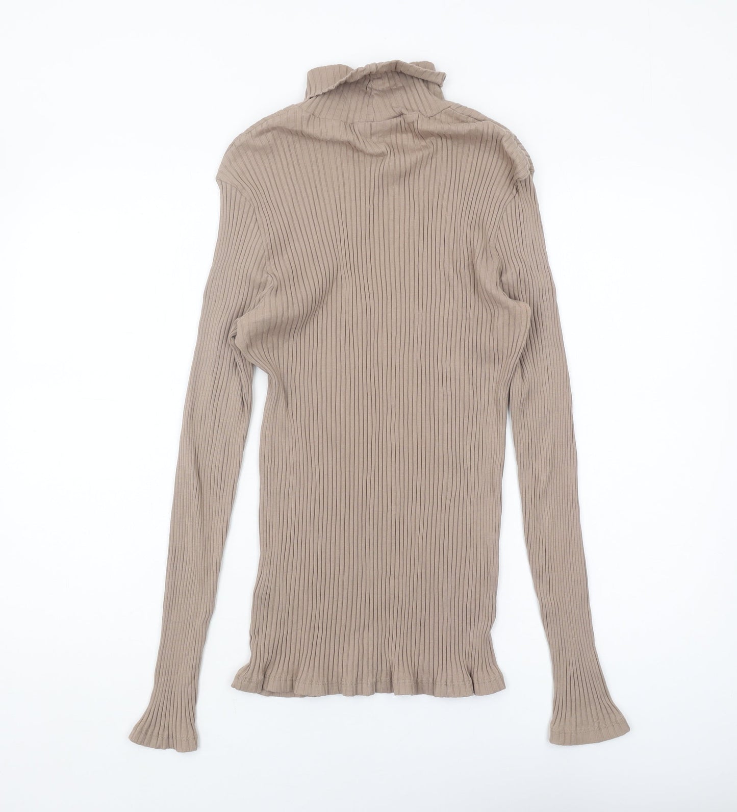 ASOS Women's Beige High Neck Knit Blouse XL Casual