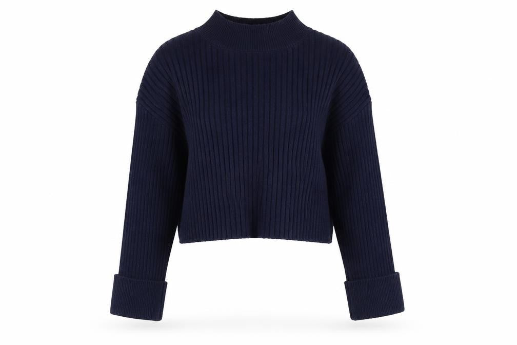 New Look Women's Blue Mock Neck Pullover Jumper M