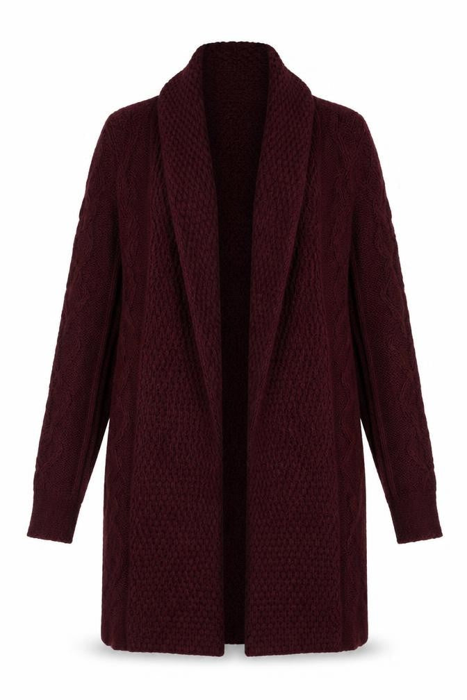 Isle Women's Red Cable-Knit Cardigan Size S