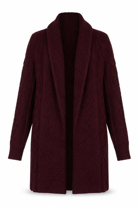 Isle Women's Red Cable-Knit Cardigan Size S