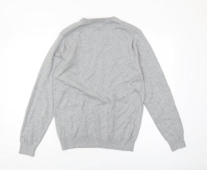 Marks & Spencer Men's Grey V-Neck Pullover Jumper S