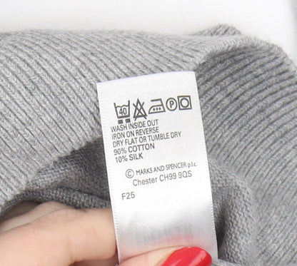 Marks & Spencer Men's Grey V-Neck Pullover Jumper S