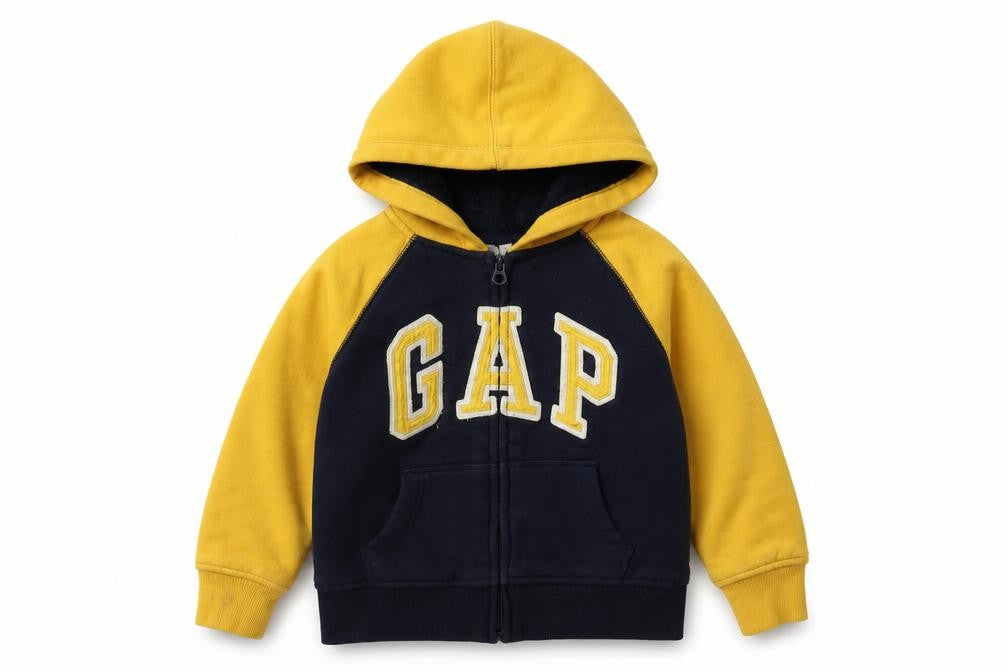 Gap Boys Yellow & Black Full Zip Hoodie 4-5 Years