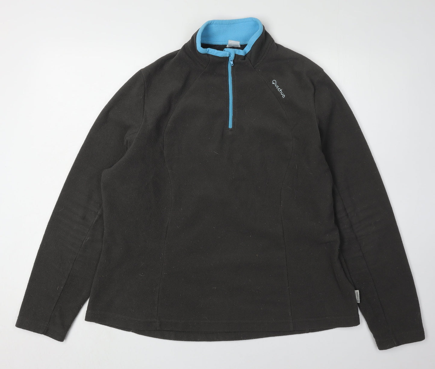 Quechua Unisex Black XL Fleece 1/4 Zip Outdoor Sweatshirt