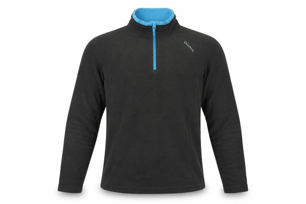 Quechua Unisex Black XL Fleece 1/4 Zip Outdoor Sweatshirt