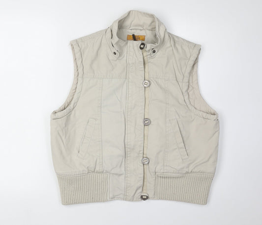 Alibi Women's Beige Waistcoat Size 16 Sleeveless Buttoned