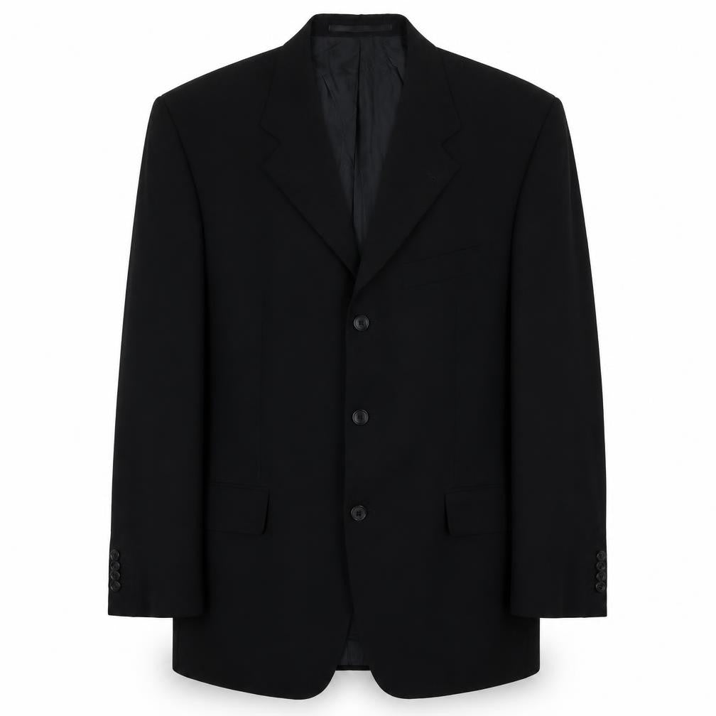 Bäumler Men's Black Single Breasted Wool Suit Jacket Size 44