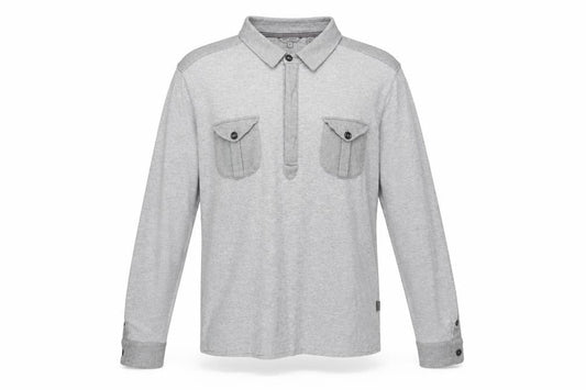 Ted Baker Men’s Grey Collared Henley Jumper - L