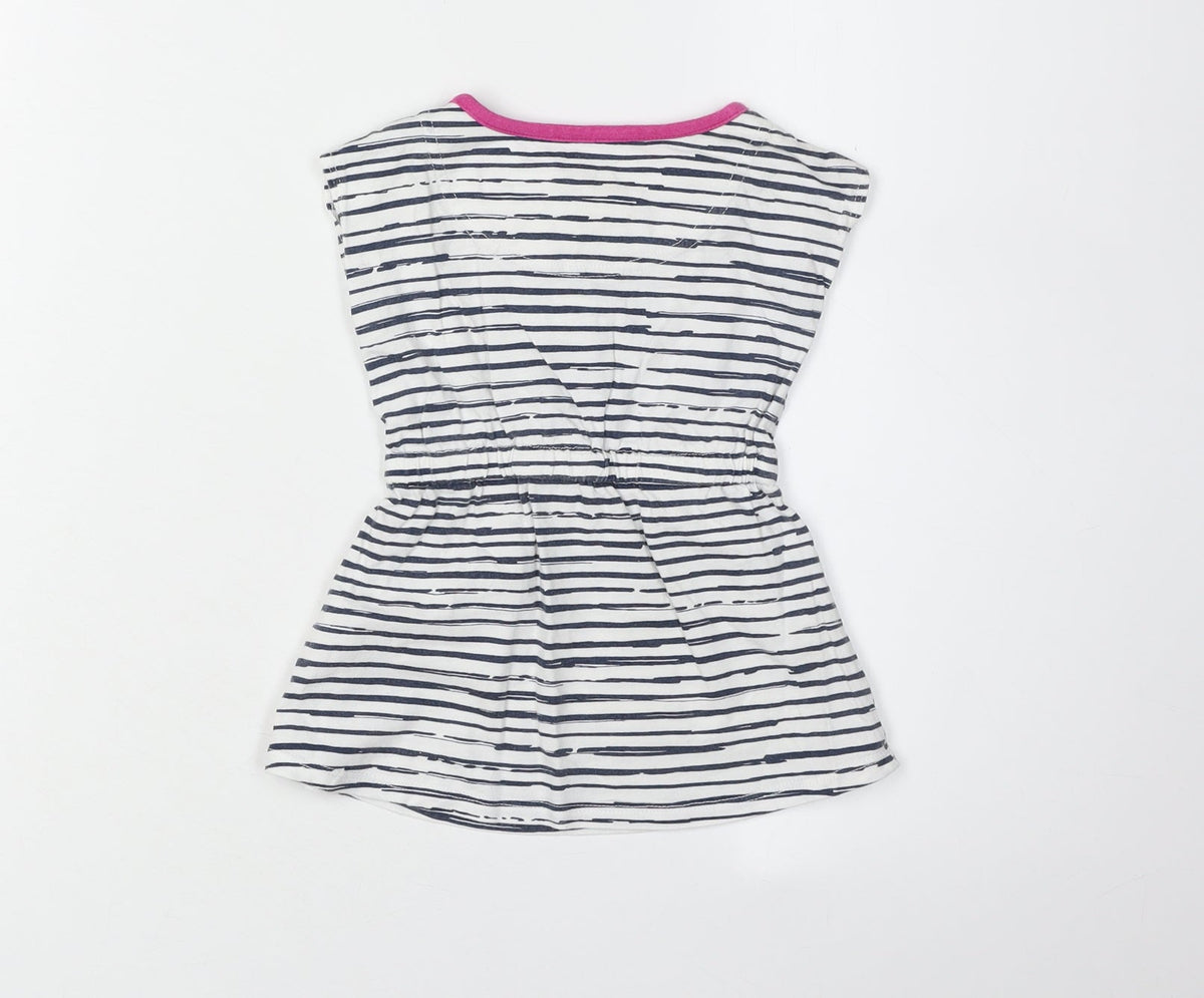 Back view of Converse girls’ white striped t-shirt dress 18 months