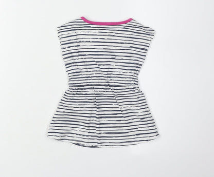 Back view of Converse girls’ white striped t-shirt dress 18 months