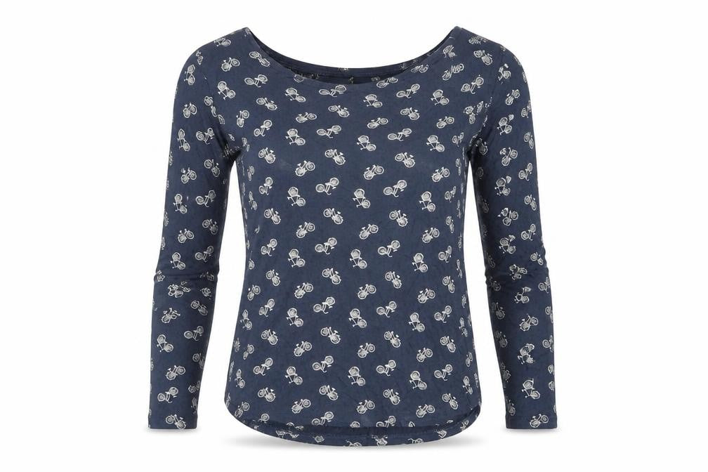 H&M Women's Blue Bicycle Print Long Sleeve Top M