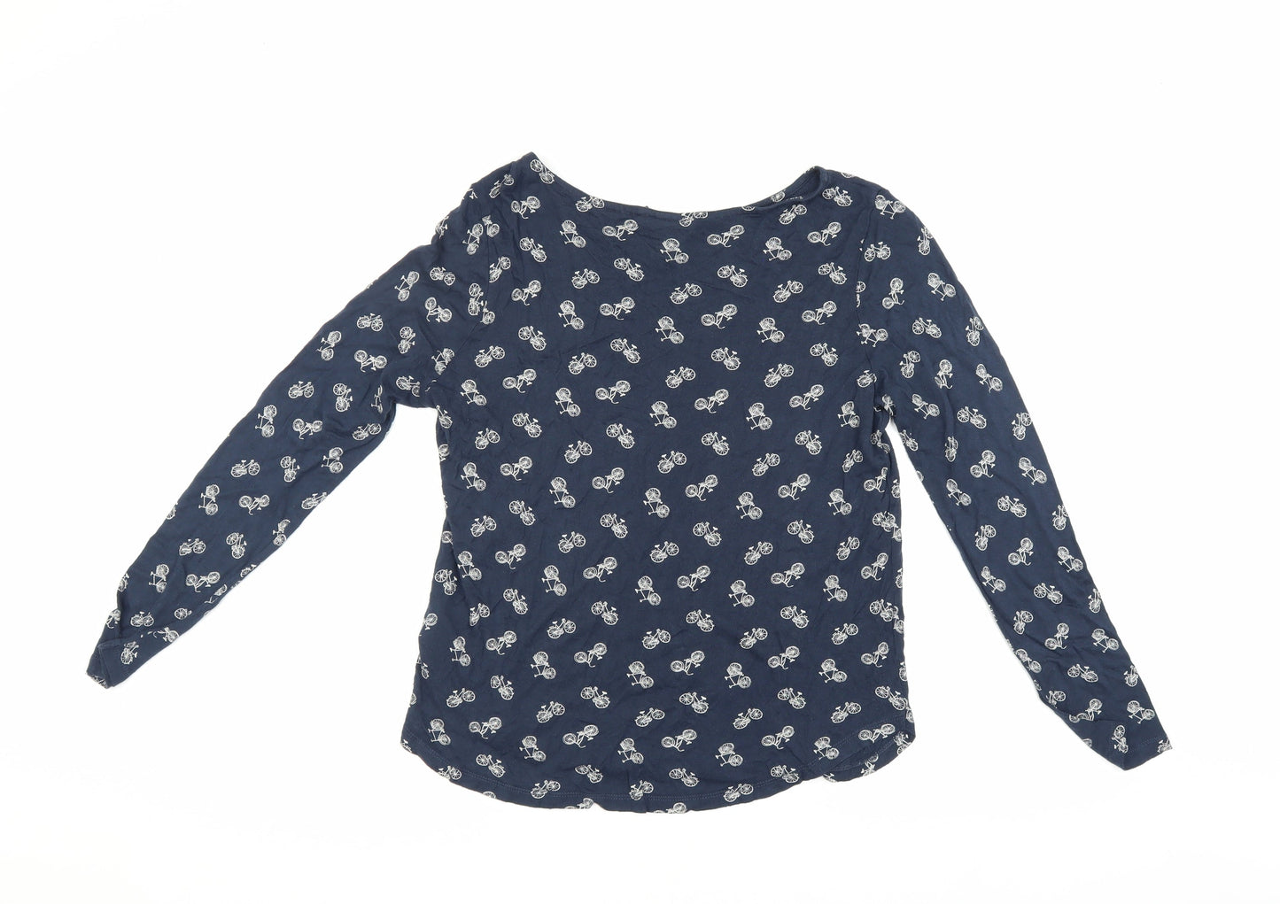 H&M Women's Blue Bicycle Print Long Sleeve Top M