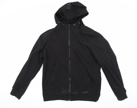 Fabric Men's Black Hooded Jacket M - Autumn Casual Essential