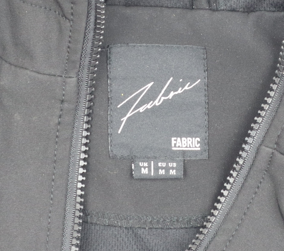 Fabric Men's Black Hooded Jacket M - Autumn Casual Essential