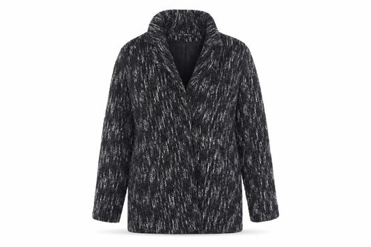 Front view of Miss Selfridge Women's Black Long Sleeve Coat