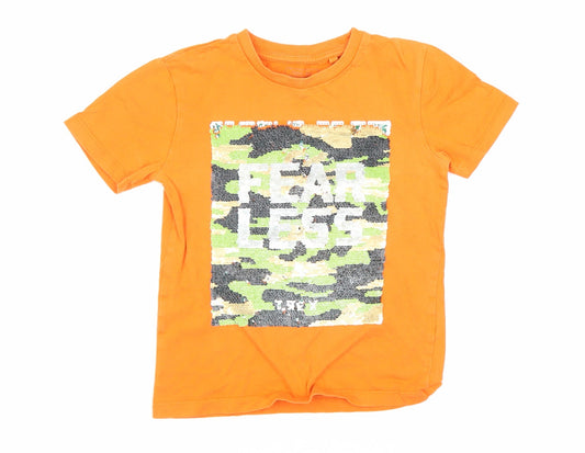 Next Boys Orange Camouflage Graphic Print T-Shirt, 6 Years