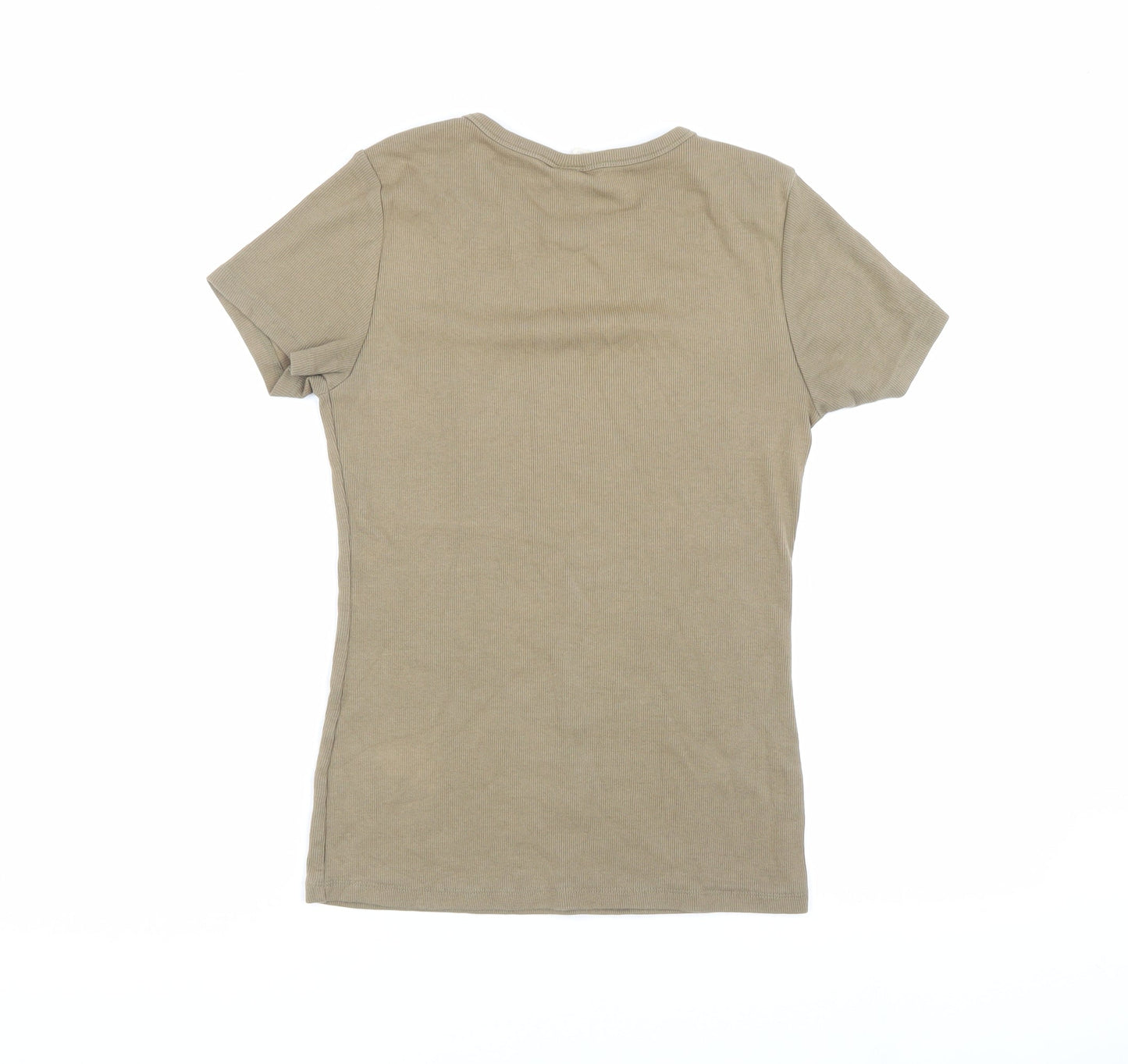 Women's Beige Basic Crew Neck T-Shirt
