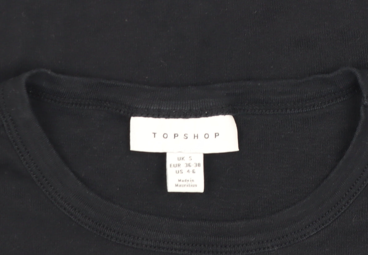 Topshop Women's Black T-Shirt Size S Casual Classic