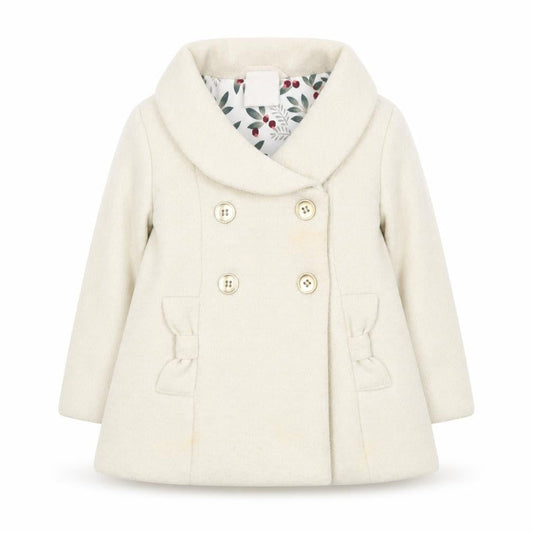 Tahari Unisex Baby Coat Ivory 12-18 Months Double-Breasted