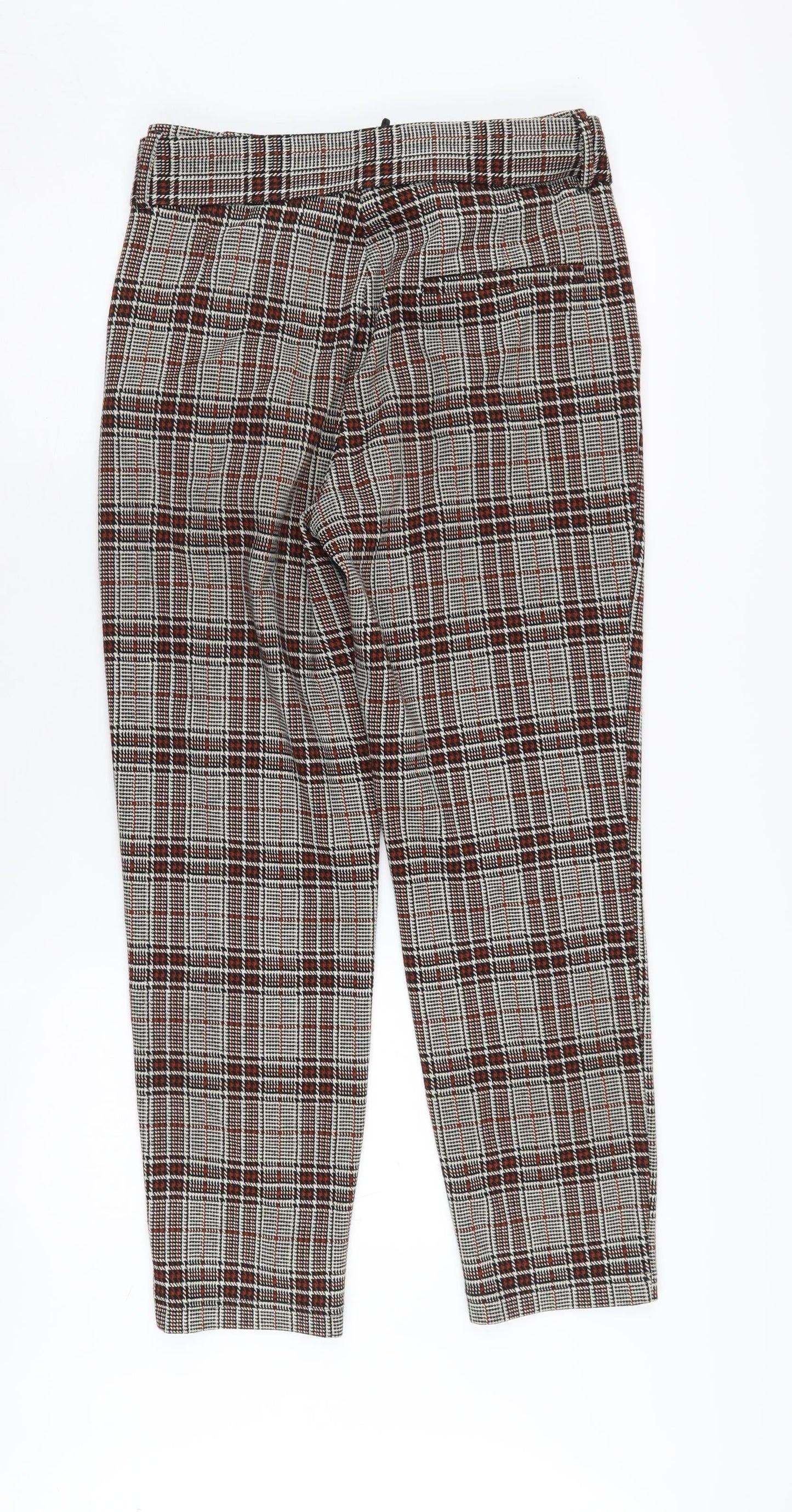 Next Women's Paperbag Trousers - Multicoloured Check Size 8