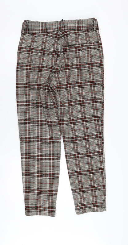 Next Women's Paperbag Trousers - Multicoloured Check Size 8