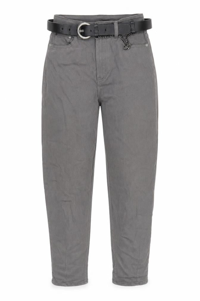 H&M Women's Grey Straight Jeans Size 6 with Belt
