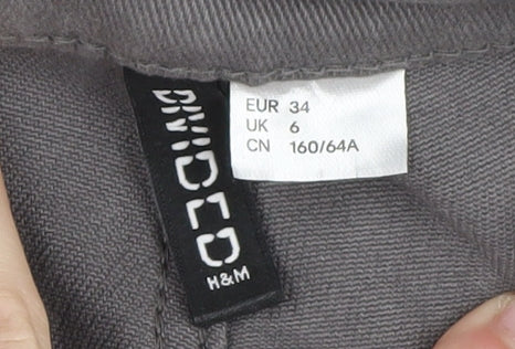 H&M Women's Grey Straight Jeans Size 6 with Belt