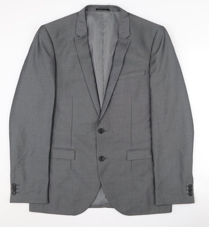 Next Men's Grey 42 Long Suit Jacket, Notch Lapel