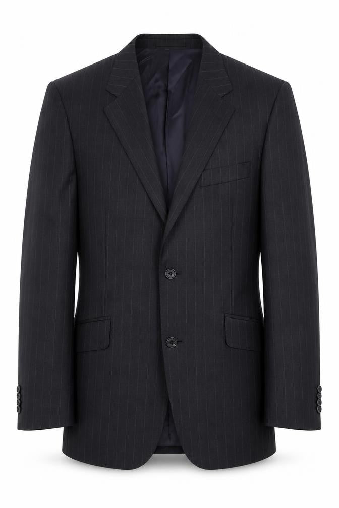 T.M.Lewin Men's Black Striped Suit Jacket 38S