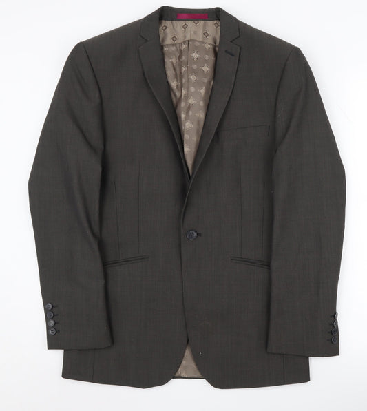 Limehaus Men's Brown Blazer, Size 36R, Regular Fit