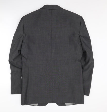Next Men's Grey Formal Blazer, Size 38R, Two-Button