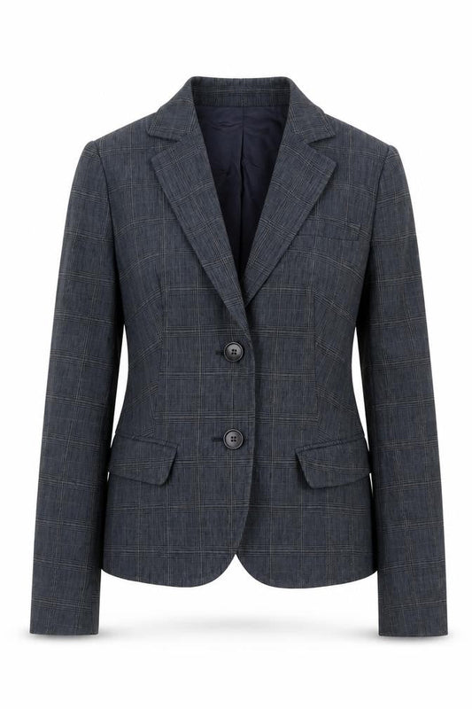 Jigsaw Women's Grey Check Blazer Size 8, Workwear Style