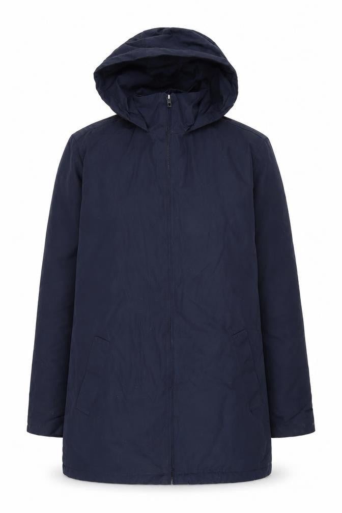 French Connection Women's Blue Hooded Parka XS