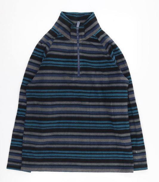 Cotton Traders Unisex Black Striped Sweatshirt S