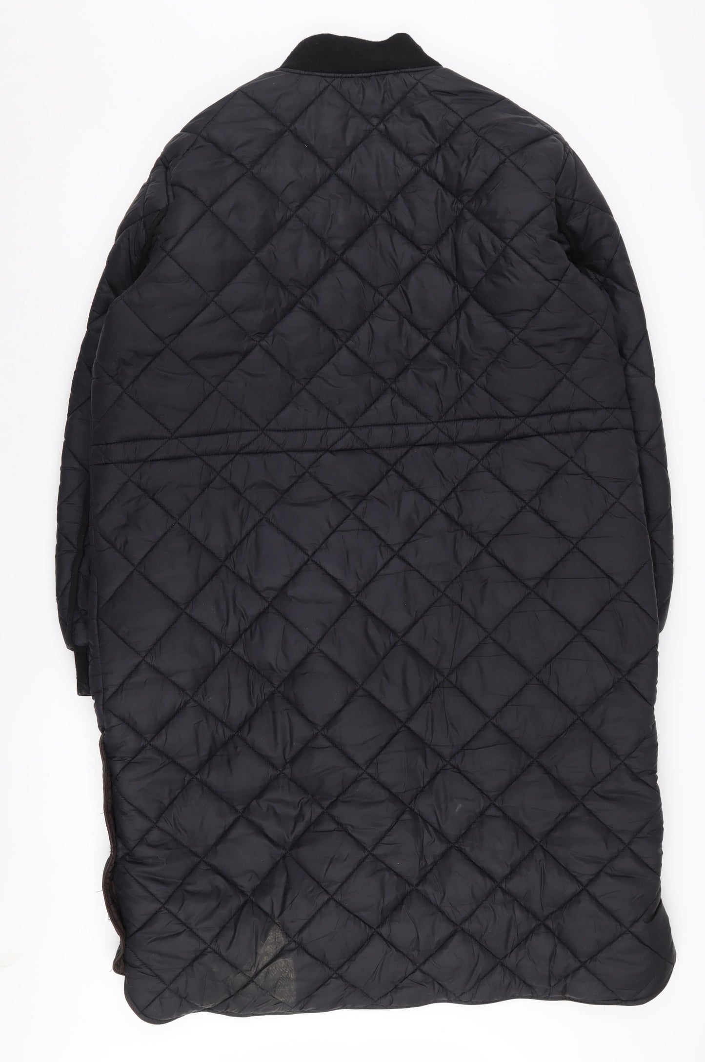 Next Women's Black Quilted Long Jacket Size 16