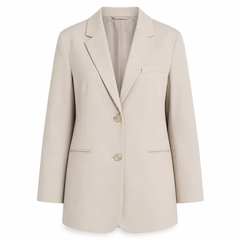 H&M Women's Beige Blazer, Size 8, Two-Button, Lined