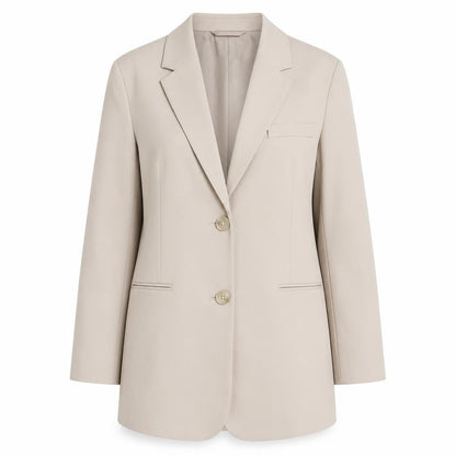 H&M Women's Beige Blazer, Size 8, Two-Button, Lined