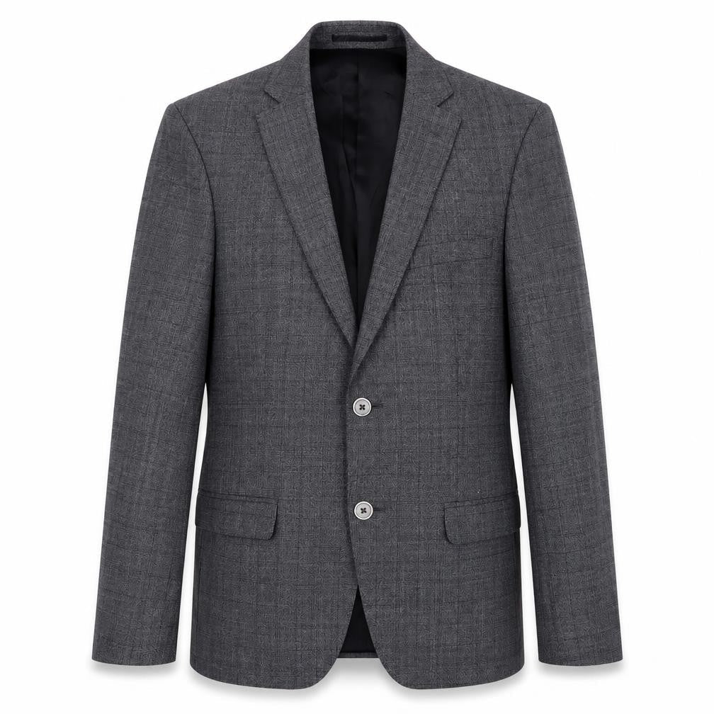 T.M. Lewin Grey Check Men's Slim Blazer, 36R