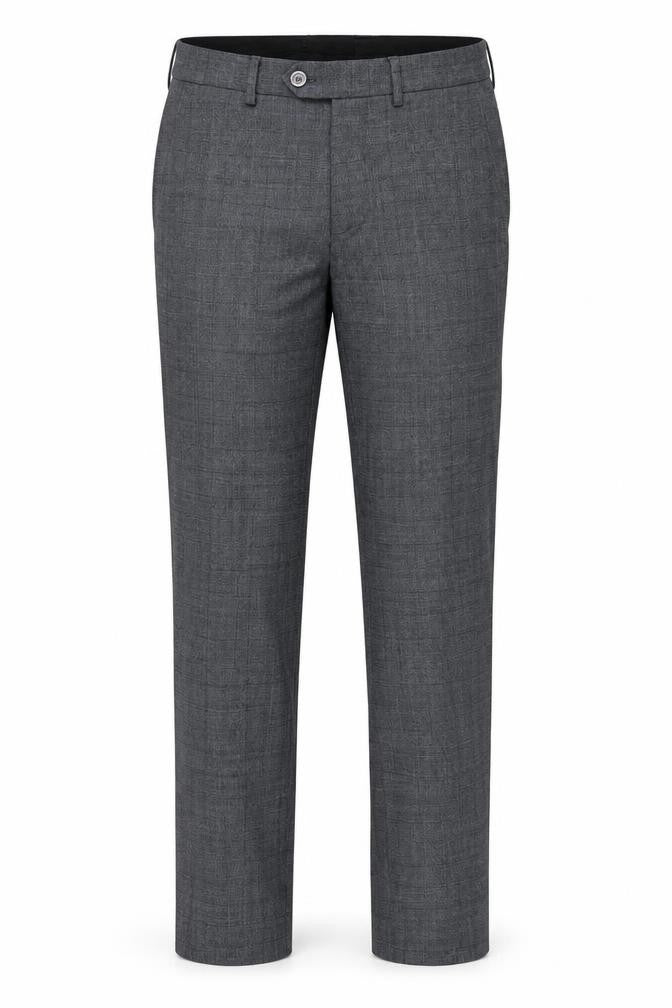 T.M. Lewin Men's Grey Check Dress Pants, 28R