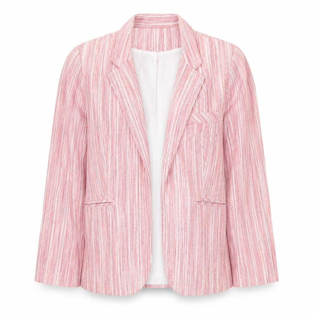 Dalia Women's Pink Striped Blazer, Size L