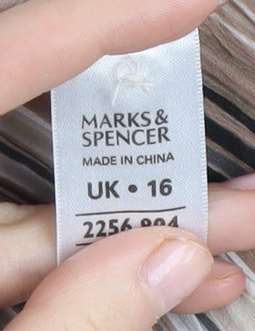 Marks and Spencer Women's Striped Button-Up Shirt UK 16
