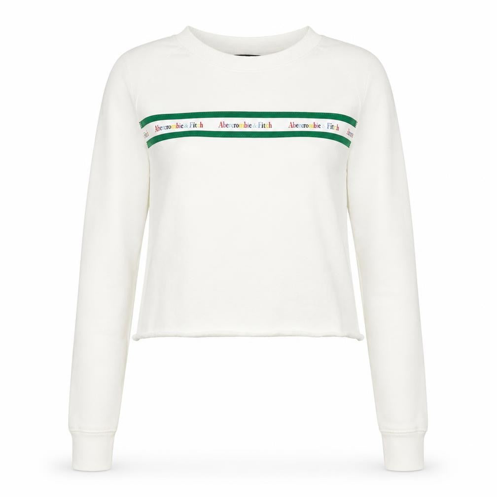 Abercrombie & Fitch Women's White Pullover Sweatshirt S
