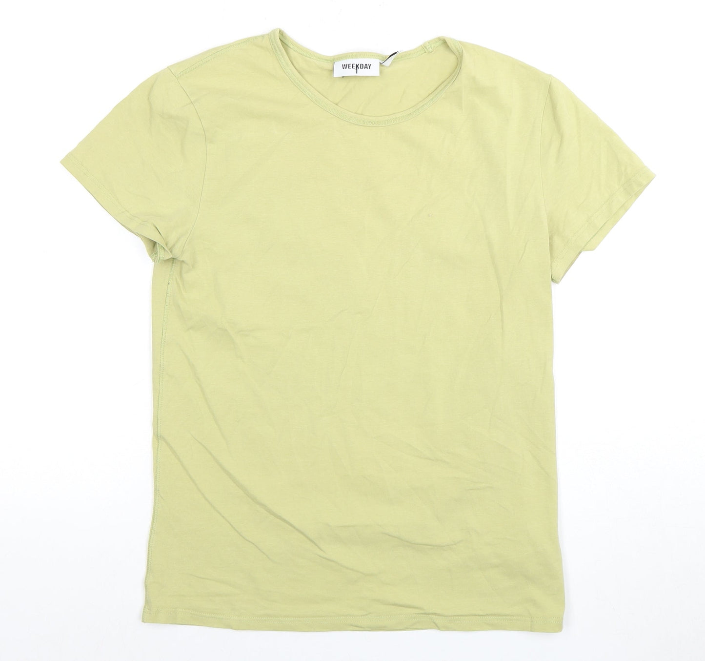Weekday Green Cotton T-Shirt, Unisex, Size S