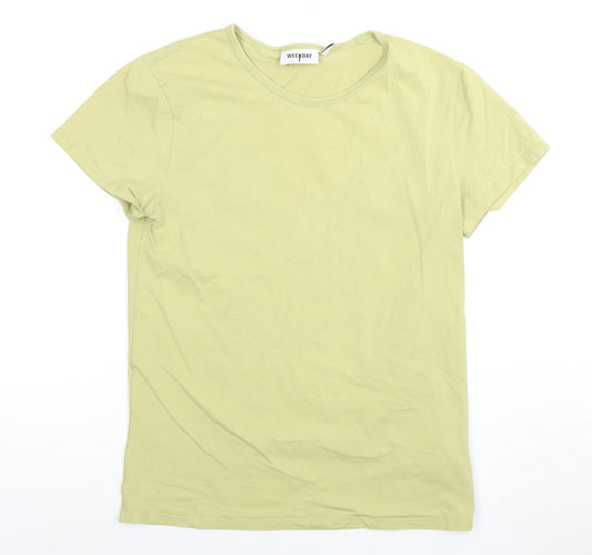 Weekday Green Cotton T-Shirt, Unisex, Size S