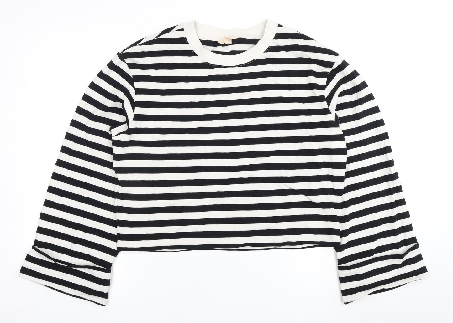 H&M Women's Striped Cropped Long Sleeve T-Shirt