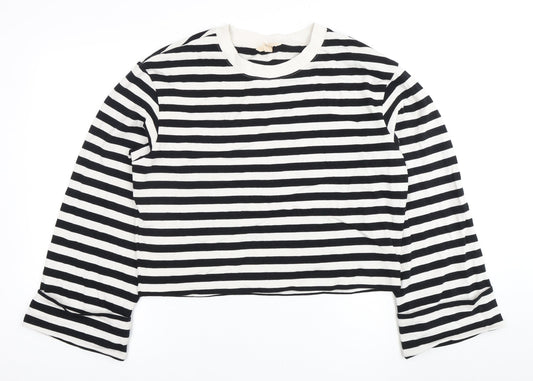 H&M Women's Striped Cropped Long Sleeve T-Shirt